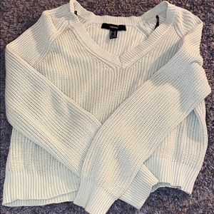 Green cropped sweater